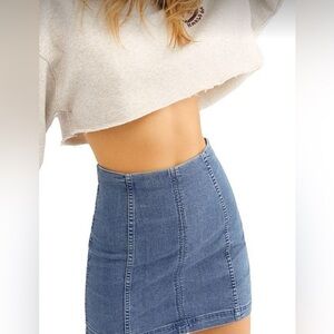Free People Blue Denim Mini Skirt NWT
